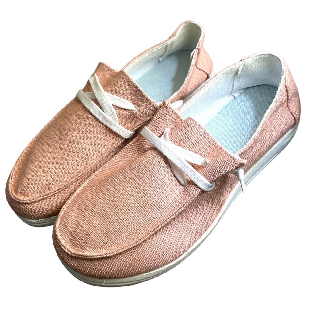 No-Tie Linen Flats